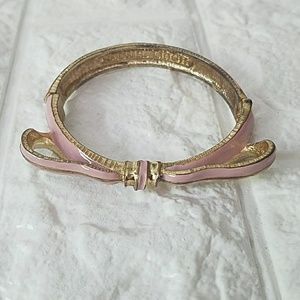 Rachel Leigh Gold Pink Bow Bracelet